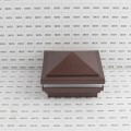4.5" Sq. Haven Halo Low Voltage LED Lighted Vinyl Post Cap for Vinyl Fence and Railing (Warm White) Antique Copper