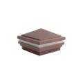 4.5" Sq. Haven Halo Low Voltage LED Lighted Vinyl Post Cap for Vinyl Fence and Railing (Warm White) Antique Copper