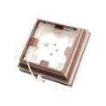 4.5" Sq. Haven Halo Low Voltage LED Lighted Vinyl Post Cap for Vinyl Fence and Railing (Cool White) Antique Copper (simple6)