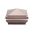 4.5" Sq. Haven Halo Low Voltage LED Lighted Vinyl Post Cap for Vinyl Fence and Railing (Cool White) Antique Copper (simple6)