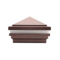 4.5" Sq. Haven Halo Low Voltage LED Lighted Vinyl Post Cap for Vinyl Fence and Railing (Cool White) Antique Copper (simple6)