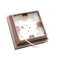 4.5" Sq. Haven Halo Low Voltage LED Lighted Vinyl Post Cap for Vinyl Fence and Railing (Cool White) Antique Copper (simple6)