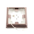 4.5" Sq. Haven Halo Low Voltage LED Lighted Vinyl Post Cap for Vinyl Fence and Railing (Cool White) Antique Copper (simple6)