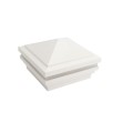 4.5" Sq. Haven Halo Low Voltage LED Lighted Vinyl Post Cap for Vinyl Fence and Railing (Warm White) White
