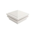 4.5" Sq. Haven Halo Low Voltage LED Lighted Vinyl Post Cap for Vinyl Fence and Railing (Warm White) White