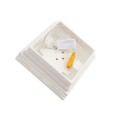4.5" Sq. Haven Halo Low Voltage LED Lighted Vinyl Post Cap for Vinyl Fence and Railing (Warm White) White