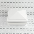 4.5" Sq. Haven Halo Low Voltage LED Lighted Vinyl Post Cap for Vinyl Fence and Railing (Cool White) White