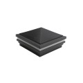5" Sq. Haven Halo Low Voltage LED Lighted Vinyl Post Cap for Vinyl Fence and Railing (Cool White) Hammertone Black
