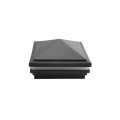 5" Sq. Haven Halo Low Voltage LED Lighted Vinyl Post Cap for Vinyl Fence and Railing (Cool White) Hammertone Black