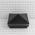 5" Sq. Haven Halo Low Voltage LED Lighted Vinyl Post Cap for Vinyl Fence and Railing (Cool White) Hammertone Black
