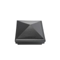 5" Sq. Haven Halo Low Voltage LED Lighted Vinyl Post Cap for Vinyl Fence and Railing (Cool White) Hammertone Black