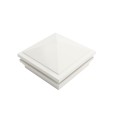 5" Sq. Haven Halo Low Voltage LED Lighted Vinyl Post Cap for Vinyl Fence and Railing (Cool White) White