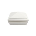 5" Sq. Haven Halo Low Voltage LED Lighted Vinyl Post Cap for Vinyl Fence and Railing (Cool White) White