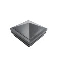 5.625" Sq. Haven Halo Low Voltage LED Lighted Vinyl Post Cap for Vinyl Fence and Railing (Cool White) Antique Gray