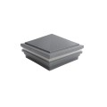 5.625" Sq. Haven Halo Low Voltage LED Lighted Vinyl Post Cap for Vinyl Fence and Railing (Cool White) Antique Gray