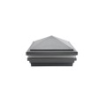 5.625" Sq. Haven Halo Low Voltage LED Lighted Vinyl Post Cap for Vinyl Fence and Railing (Cool White) Antique Gray