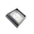 5.625" Sq. Haven Halo Low Voltage LED Lighted Vinyl Post Cap for Vinyl Fence and Railing (Cool White) Antique Gray