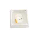 5.625" Sq. Haven Halo Low Voltage LED Lighted Vinyl Post Cap for Vinyl Fence and Railing (Warm White) White