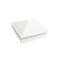 5.625" Sq. Haven Halo Low Voltage LED Lighted Vinyl Post Cap for Vinyl Fence and Railing (Warm White) White