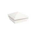 5.625" Sq. Haven Halo Low Voltage LED Lighted Vinyl Post Cap for Vinyl Fence and Railing (Warm White) White