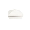 5.625" Sq. Haven Halo Low Voltage LED Lighted Vinyl Post Cap for Vinyl Fence and Railing (Warm White) White