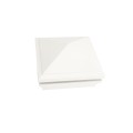 5.625" Sq. Haven Halo Low Voltage LED Lighted Vinyl Post Cap for Vinyl Fence and Railing (Warm White) White