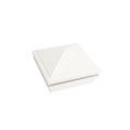 5.625" Sq. Haven Halo Low Voltage LED Lighted Vinyl Post Cap for Vinyl Fence and Railing (Warm White) White