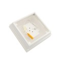 5.625" Sq. Haven Halo Low Voltage LED Lighted Vinyl Post Cap for Vinyl Fence and Railing (Warm White) White