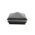 6" Sq. Haven Halo Low Voltage LED Lighted Vinyl Post Cap for Vinyl Fence and Railing (Warm White) Hammertone Black