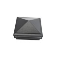 6" Sq. Haven Halo Low Voltage LED Lighted Vinyl Post Cap for Vinyl Fence and Railing (Warm White) Hammertone Black