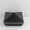 6" Sq. Haven Halo Low Voltage LED Lighted Vinyl Post Cap for Vinyl Fence and Railing (Warm White) Hammertone Black