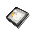 6" Sq. Haven Halo Low Voltage LED Lighted Vinyl Post Cap for Vinyl Fence and Railing (Warm White) Hammertone Black