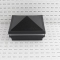 6" Sq. Haven Halo Low Voltage LED Lighted Vinyl Post Cap for Vinyl Fence and Railing (Cool White) Hammertone Black
