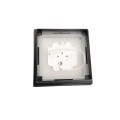 6" Sq. Haven Halo Low Voltage LED Lighted Vinyl Post Cap for Vinyl Fence and Railing (Cool White) Hammertone Black