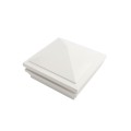 6" Sq. Haven Halo Low Voltage LED Lighted Vinyl Post Cap for Vinyl Fence and Railing (Warm White) White
