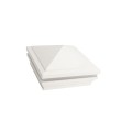 6" Sq. Haven Halo Low Voltage LED Lighted Vinyl Post Cap for Vinyl Fence and Railing (Warm White) White