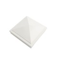 6" Sq. Haven Halo Low Voltage LED Lighted Vinyl Post Cap for Vinyl Fence and Railing (Warm White) White
