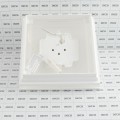 6" Sq. Haven Halo Low Voltage LED Lighted Vinyl Post Cap for Vinyl Fence and Railing (Cool White) White