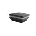 4" x 4" Neptune Halo Solar LED Lighted Vinyl Post Cap - Hammertone Black