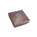 4 1/2" Sq. Neptune Halo Solar LED Lighted Vinyl Post Cap for Vinyl Fence and Railing (Antique Copper)