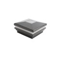 4 1/2" Sq. Neptune Halo Solar LED Lighted Vinyl Post Cap for Vinyl Fence and Railing (Hammertone Black)