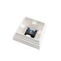 4 1/2" Sq. Neptune Halo Solar LED Lighted Vinyl Post Cap for Vinyl Fence and Railing (White)