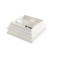 4 1/2" Sq. Neptune Halo Solar LED Lighted Vinyl Post Cap for Vinyl Fence and Railing (White)