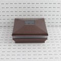 5" Sq. Neptune Halo Solar LED Lighted Vinyl Post Cap for Vinyl Fence and Railing (Antique Copper)