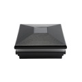 5" Sq. Neptune Halo Solar LED Lighted Vinyl Post Cap for Vinyl Fence and Railing (Hammertone Black)