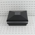 5" Sq. Neptune Halo Solar LED Lighted Vinyl Post Cap for Vinyl Fence and Railing (Hammertone Black)