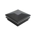 5" Sq. Neptune Halo Solar LED Lighted Vinyl Post Cap for Vinyl Fence and Railing (Hammertone Black)