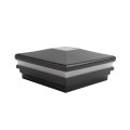 5" Sq. Neptune Halo Solar LED Lighted Vinyl Post Cap for Vinyl Fence and Railing (Hammertone Black)