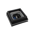 5" Sq. Neptune Halo Solar LED Lighted Vinyl Post Cap for Vinyl Fence and Railing (Hammertone Black)