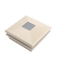 5" Sq. Neptune Halo Solar LED Lighted Vinyl Post Cap for Vinyl Fence and Railing (Khaki)